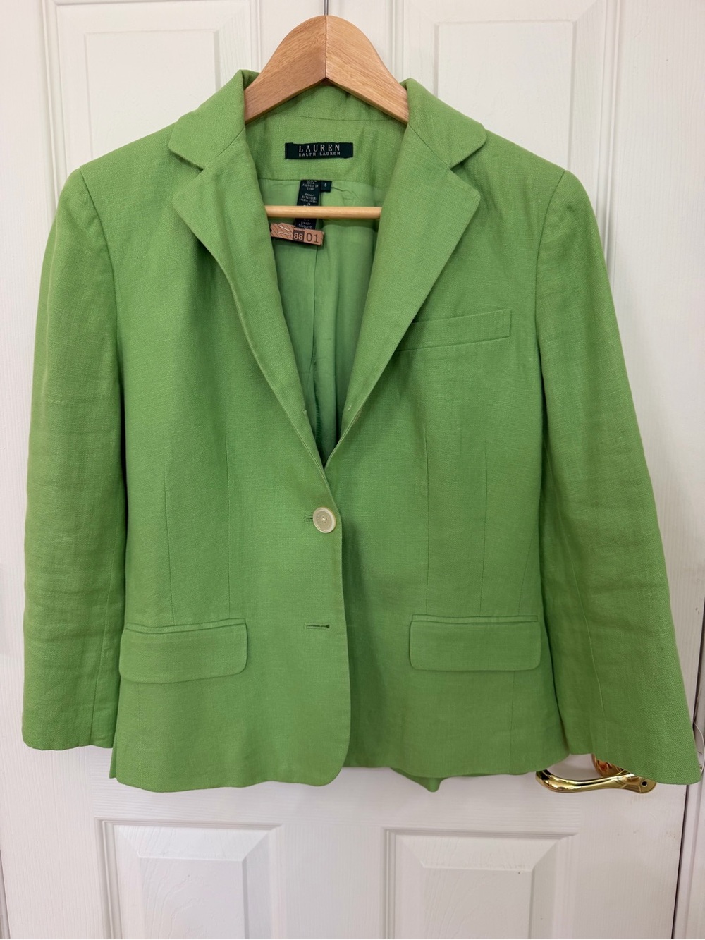 Lauren Ralph Lauren Light Green Linen Button-Down Shirt